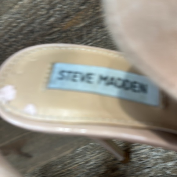 Steve Madden Sinful Nude Suede Leather Mules Heels Size 8.5 - Picture 3 of 7